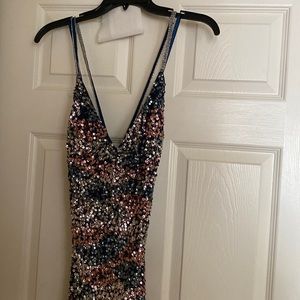 Aidan Mattox Beaded Cocktail Dress, Size 2, Copper Color